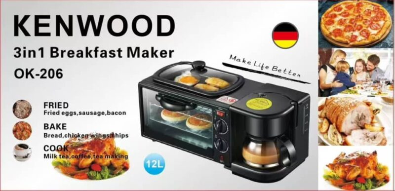 Food maker machine blending fruits and vegetables for a healthy breakfast smoothie